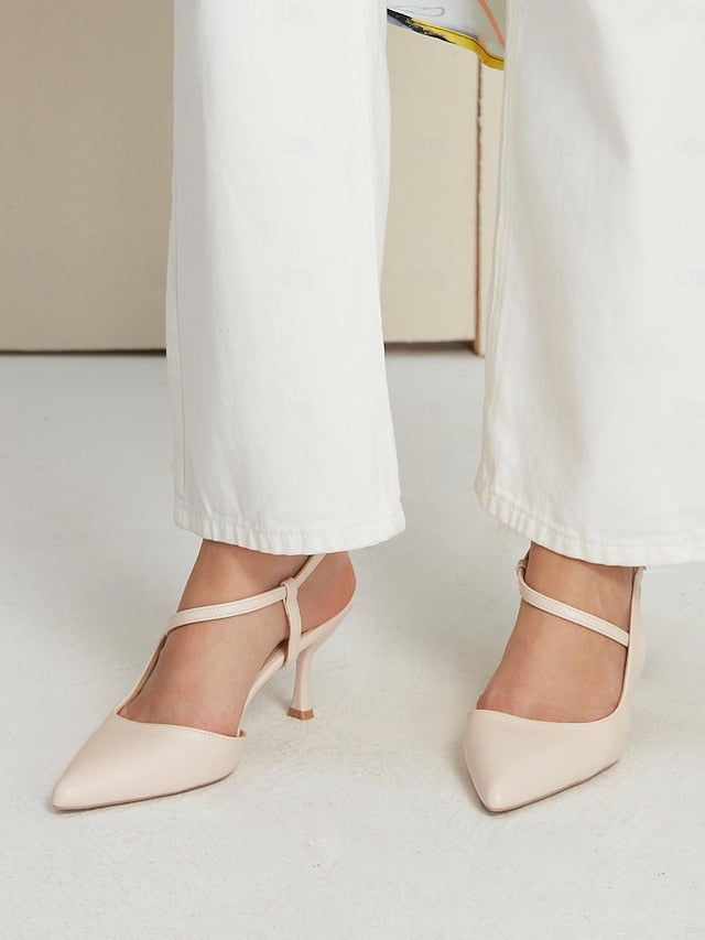 Elegant – Heel Women's Pumps Kitten Slingback Nude