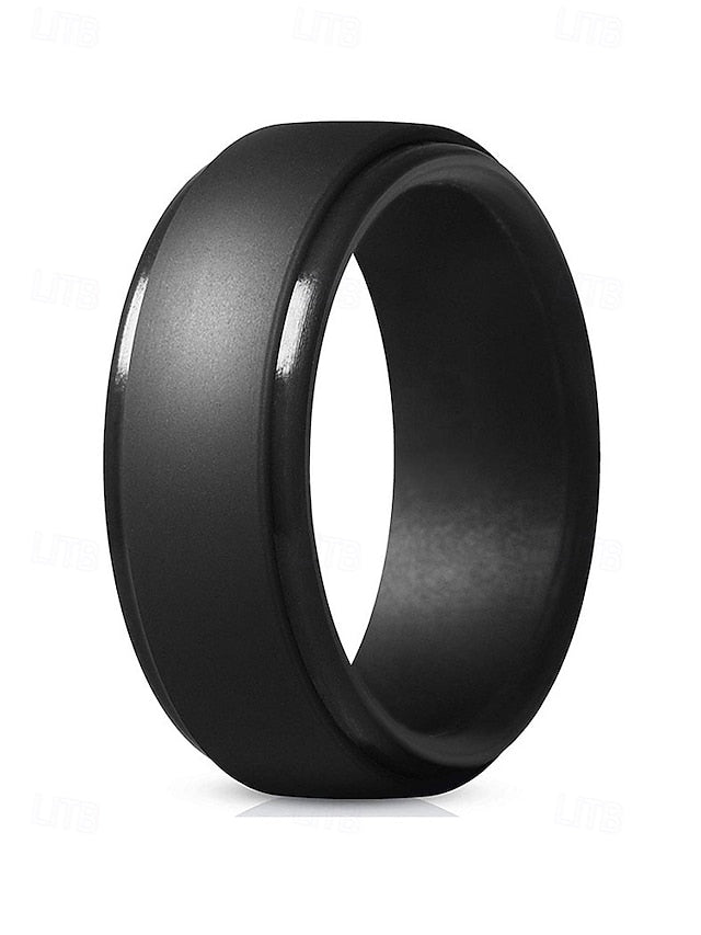 Durable Matte for – Ring Silicone Black Comfortable Men