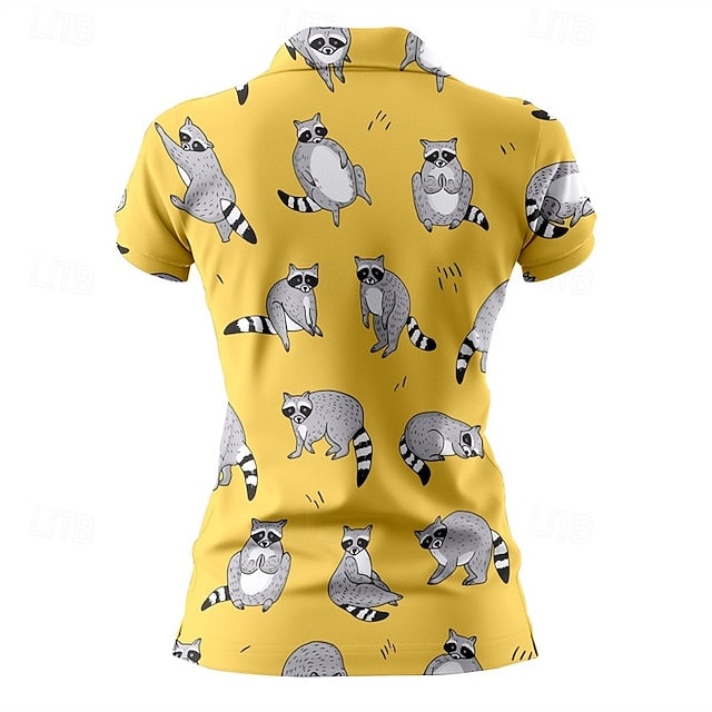 Women's Animal Tennis Shirt Short Sleeves Print UPF50+
