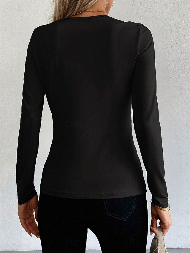 Women's Blouse Patchwork Solid Color Elegant Daily Stylish