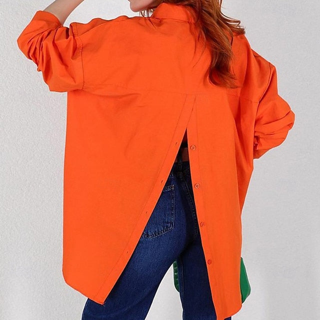Women's Casual Shirt Button Up Shirt Blouse Patchwork