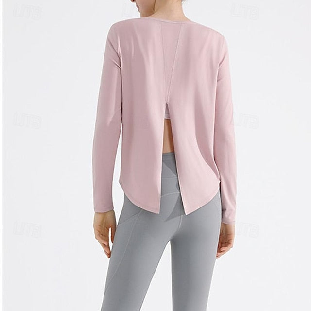 Women's Yoga Top Crew Neck Quick Dry Lightweight Breathable