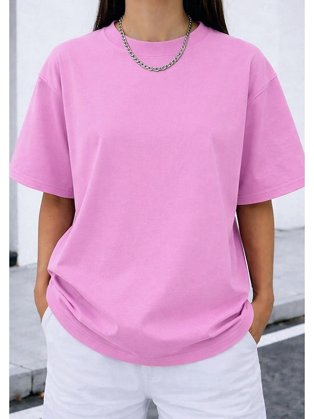 Women's Oversized T Shirt 100% Cotton Vintage Washed Tops