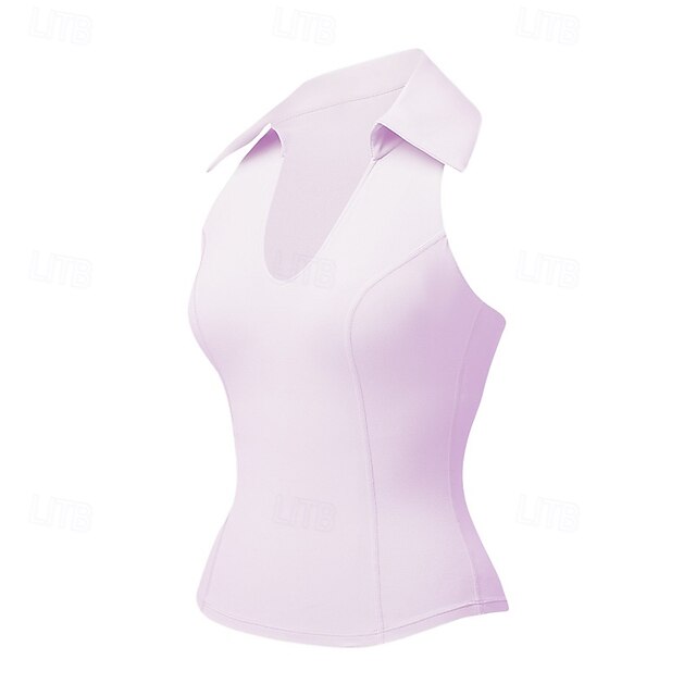 Women's Solid Colored Halter Tank Top Build-in Bra UV