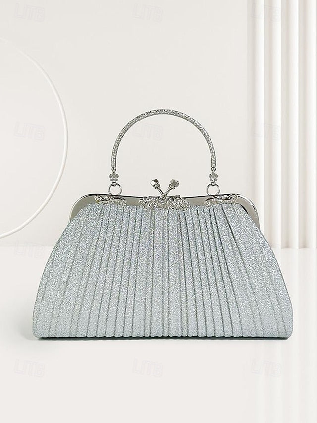 Glitter Evening with Women's Vintage Clutch Purse Pleated