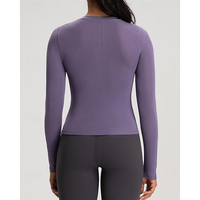 Women's Solid Colored Tennis Shirt Sport Top Stylish