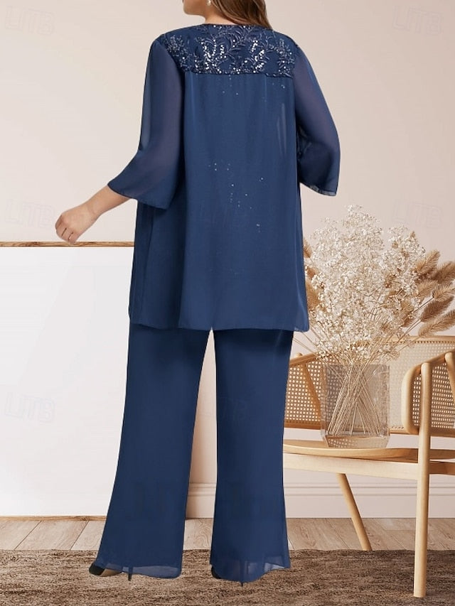 Dress Mother of Guest the Elegant Piece Pantsuit Bride 3 Wedding