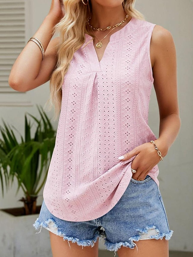 Women's Camisole Tank Top Crew Neck White Pink Purple Green
