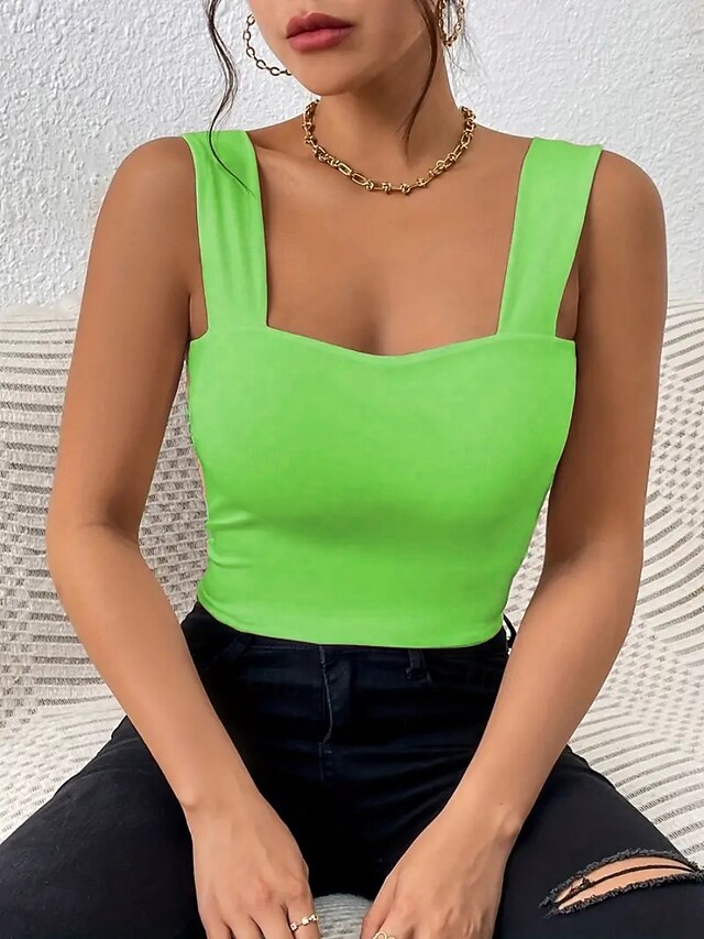 Women's Camisole Tank Top Solid Color Stylish Casual