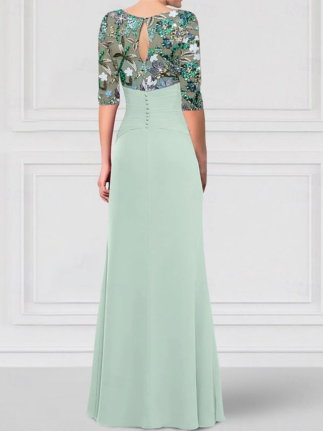 Bride A-Line Mother SkyBeaded Dress of Gown the Sparkle