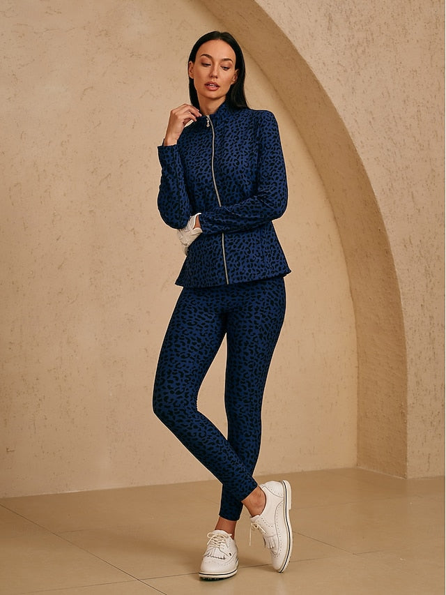 Women's Golf Jacket Navy Blue Long Sleeve Top Ladies Golf