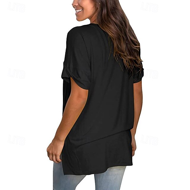 Women's T Shirt Tee Top Solid Color Graphic Plain Fashion
