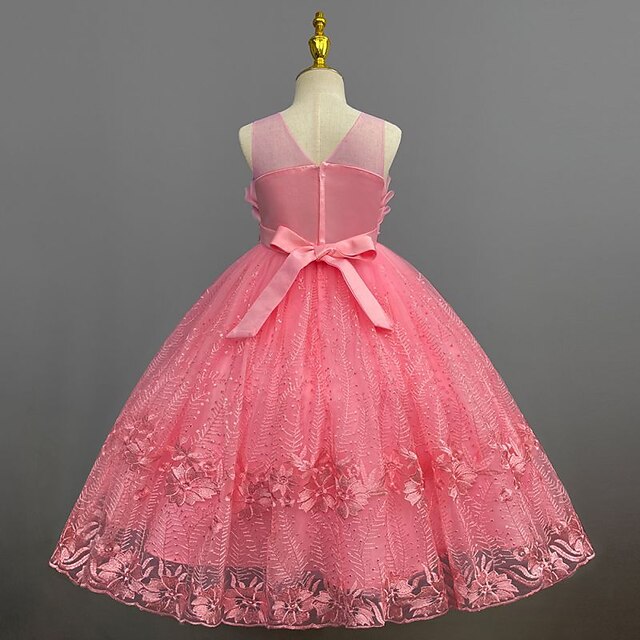 Kids Flower Girls' Girl Colored Solid Dress