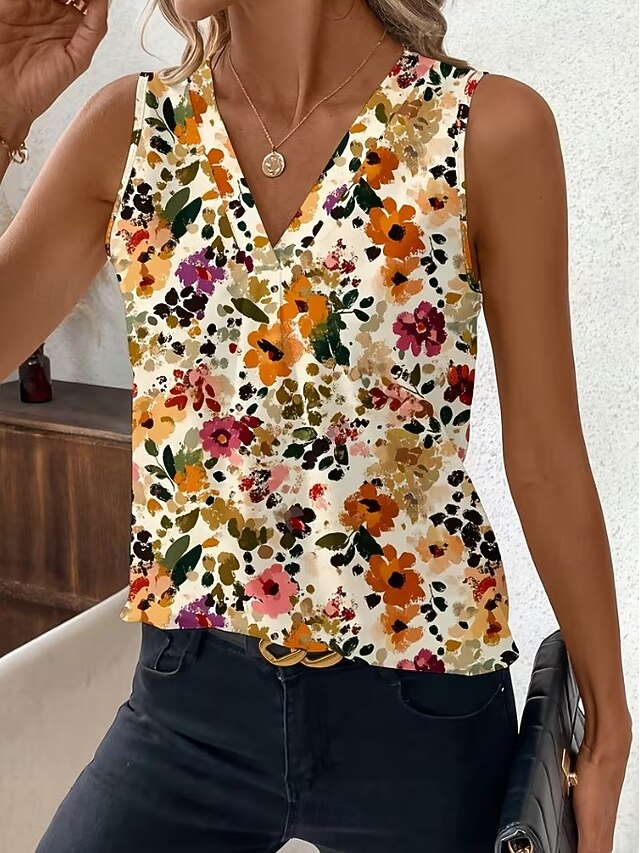 Women's Tank Top Floral Graphic Plants Elegant Vintage