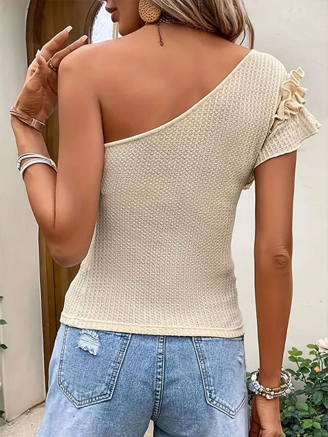 Women's Camisole Tank Top Ruffle Plain Basic Modern