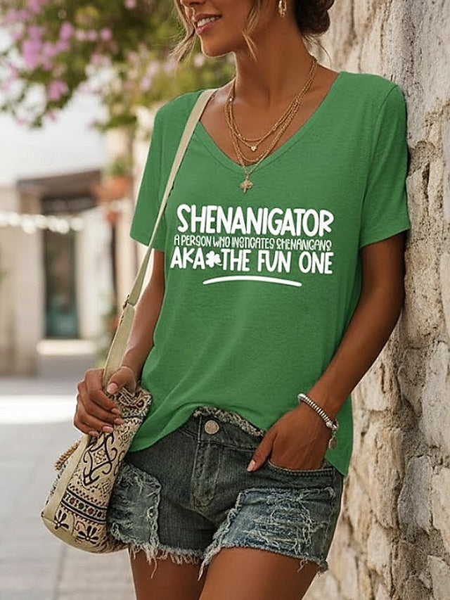 St. Patrick Women's T Shirt Graphic Shamrock Vintage