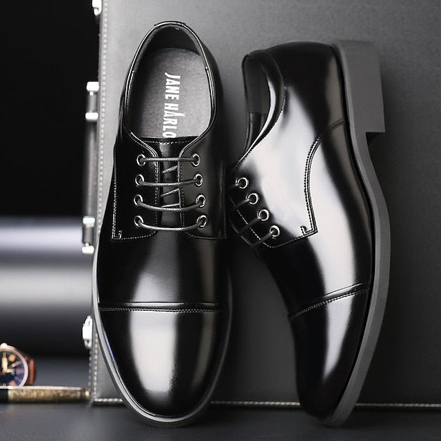 Men's Black Patent with Shoes Lace-Up Oxford Leather