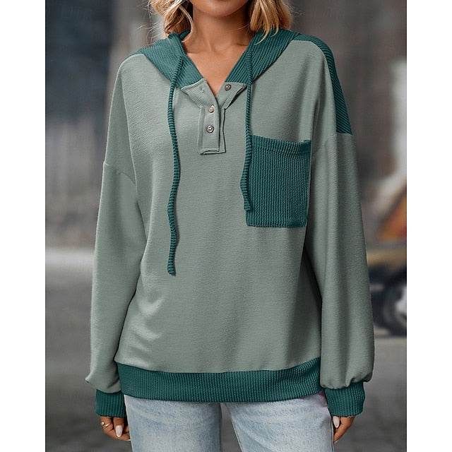 Women's Pullover Sweatshirt Casual Hoodies Drawstring with