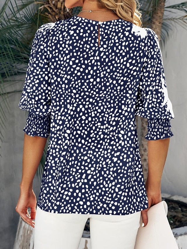 Women's T Shirt Tee Top Print Floral Casual Half Sleeve
