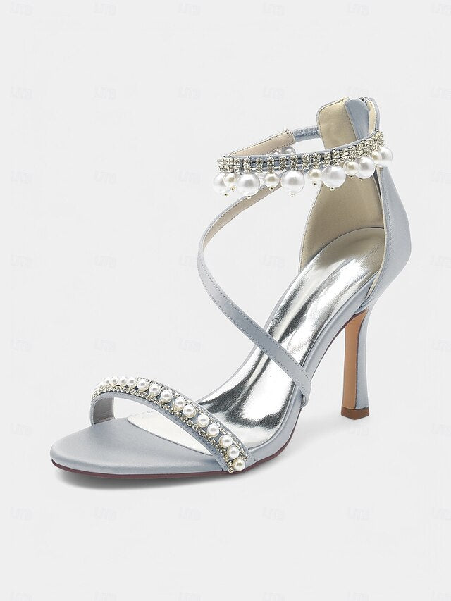 Heels Strap Satin Party  Chic Pink Ankle – Pointed-Toe