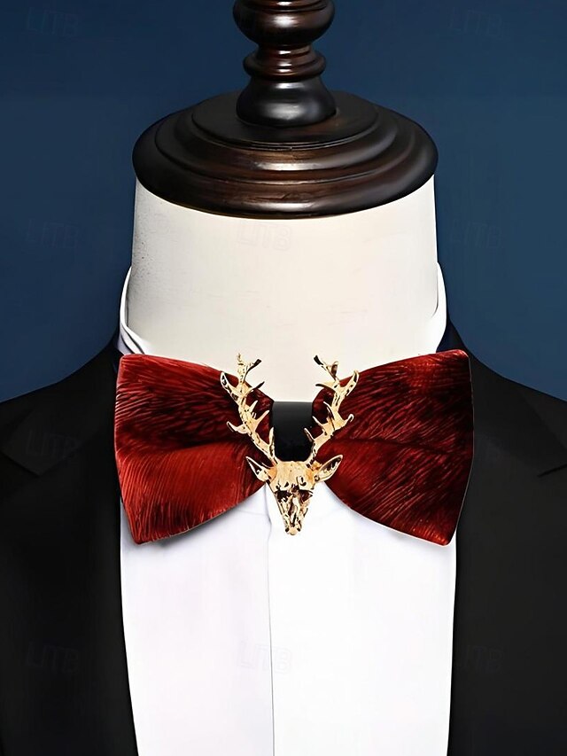 Deer Gold Tie Pin Men's with Velvet Head Bow