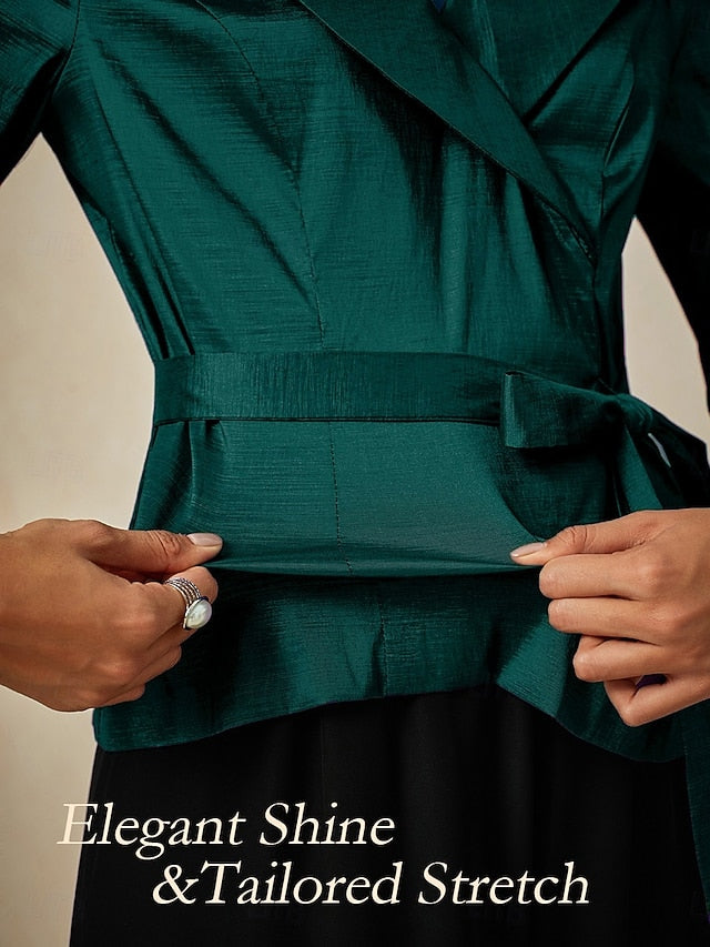 Women's Blouse Evening Tops Tie Front Solid Color Plain