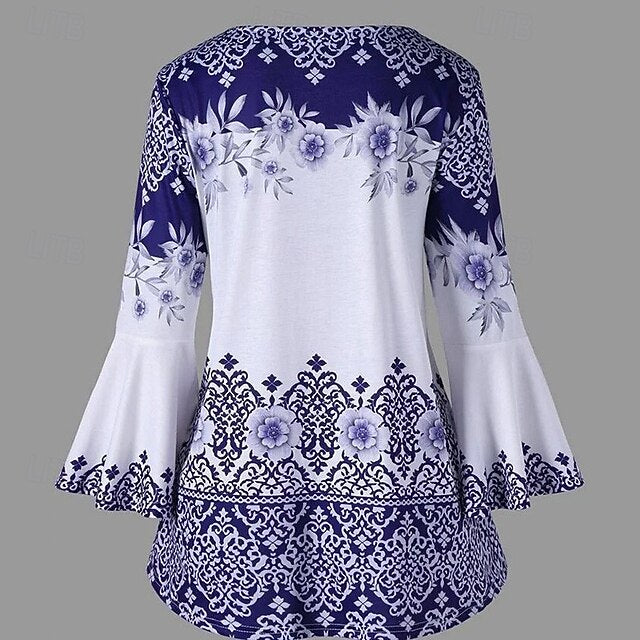 Women's Blouse Print Graphic Vintage Daily Stylish Long