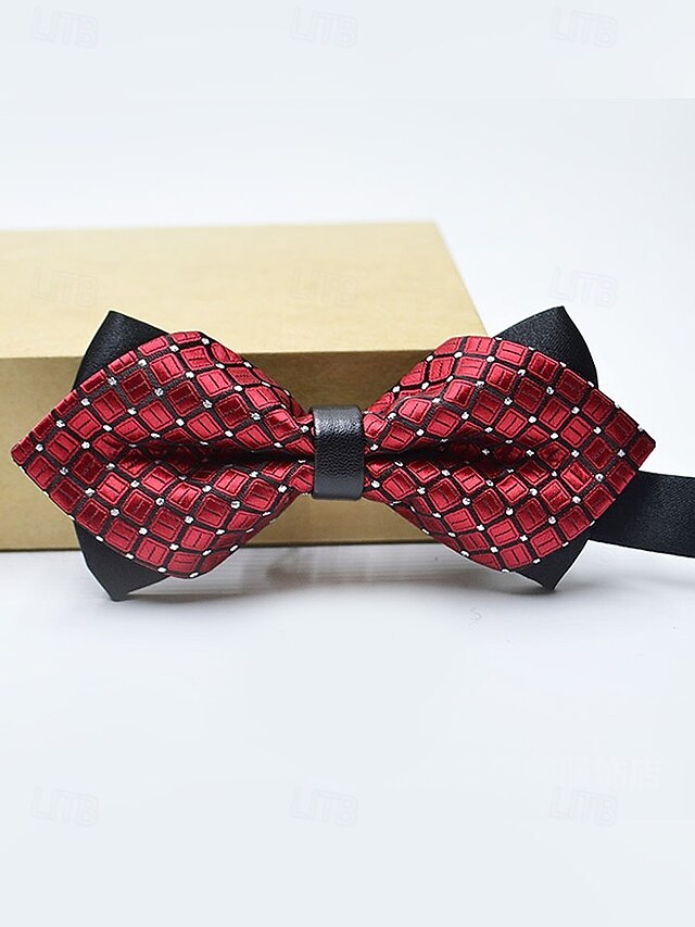 Pattern Christmas with Geometric Tie Bow Men's