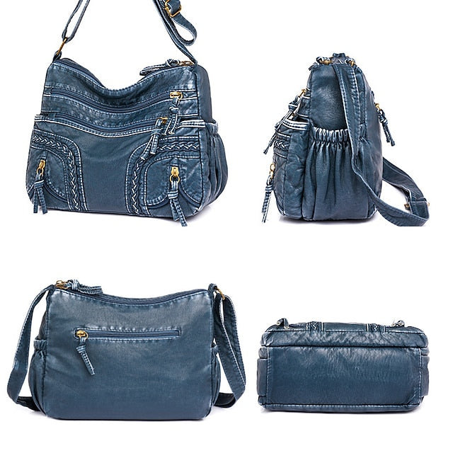 Brown Bag Women's Vintage Faux Boho Shoulder Leather –