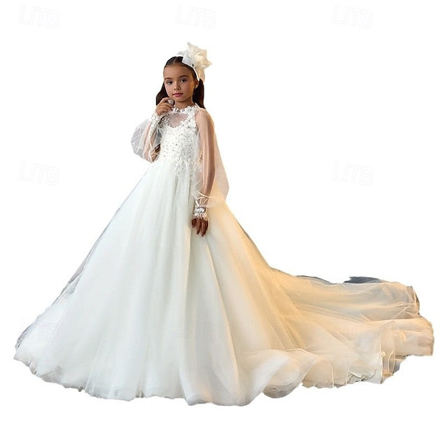 Kids Color Solid Girls' Dress Party First Communion