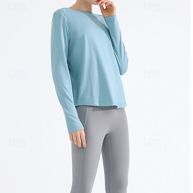 Women's Yoga Top Crew Neck Quick Dry Lightweight Breathable