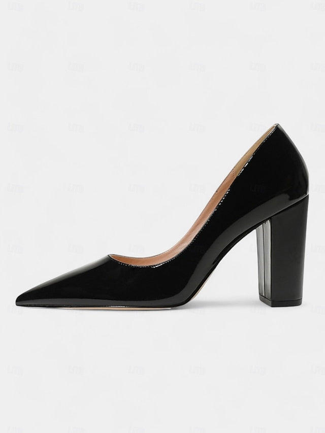 Heel Classic Block Pointed High Toe Heels Suede Women's |