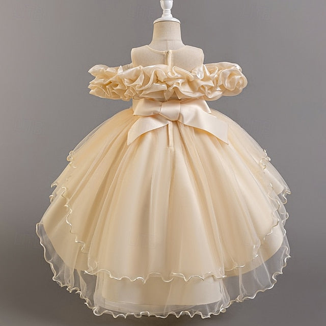 Flower Kids Dress Party Sleeve Floral Wedding Short Girls'