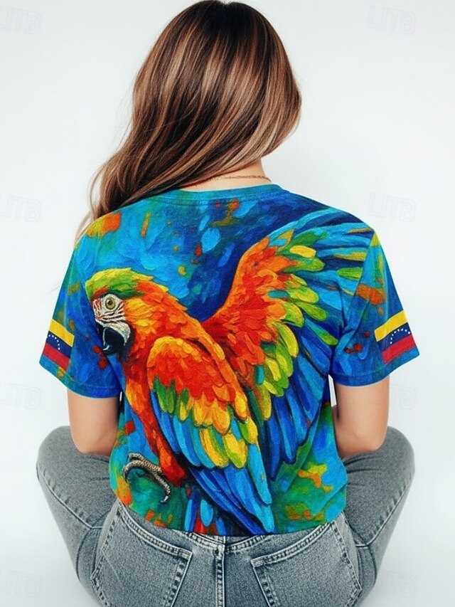 Macaw Parrot Inspired Cozy Women's T Shirt Graphic Animal