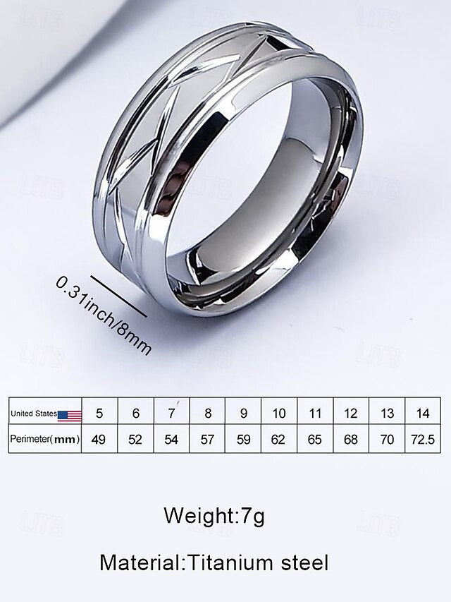 Modern Steel Men's Pattern Stainless Geometric – Rings