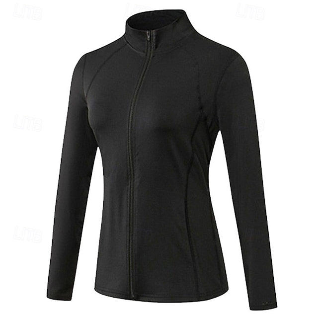 Women's Workout Shirt Yoga Top Stand Collar Quick Dry Full