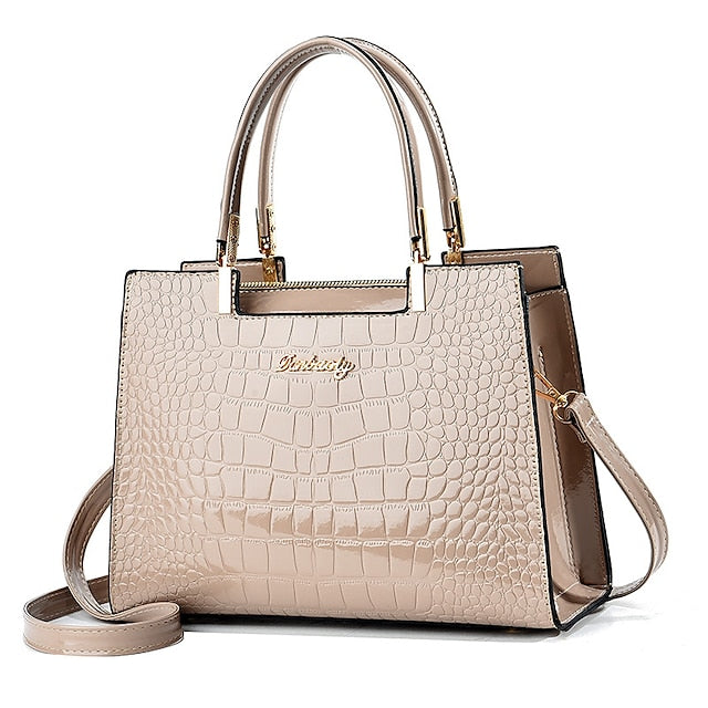 Leather | Handbag Crocodile Elegant Women's Pattern Black