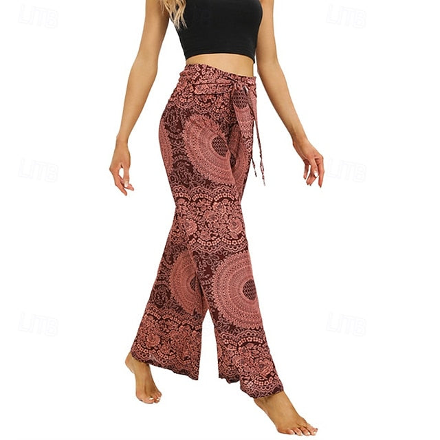 Women's Wide Leg Pants Trousers Casual Boho Full Length