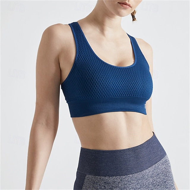 Women's High Support Sports Bra Running Bra Open Back Cross