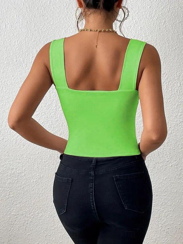 Women's Camisole Tank Top Solid Color Stylish Casual