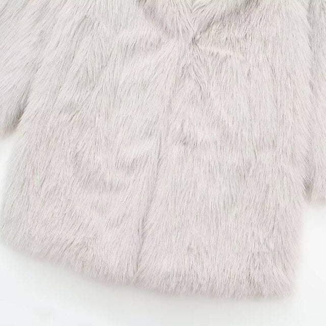 Fur Pocket Women's Furs Coat Faux Comfortable Warm