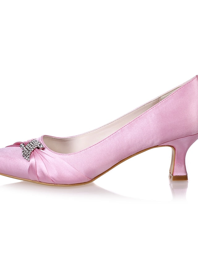 Royal Bow Kitten Women's Blue with Heels Satin Rhinestone