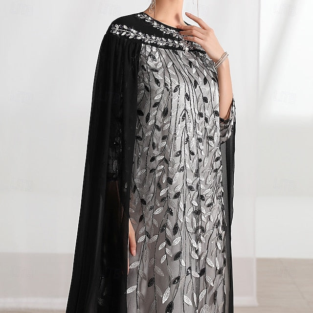 A-Line Crew Neck Cape of the Elegant Mother Bride Dress