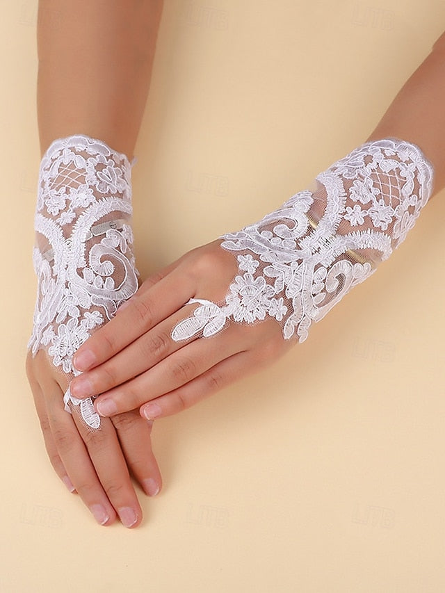White Gloves Bridal Wedding Elegant Vintage Fingerless – Lace