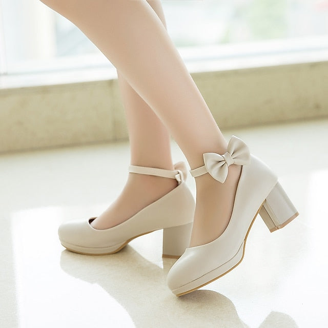 Shoes Perfect White Bow for Jane Mary - Girls' Weddings