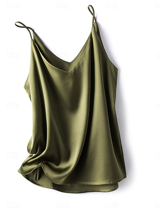 Women's Blouse Camisole Tank Top Backless Plain Stylish