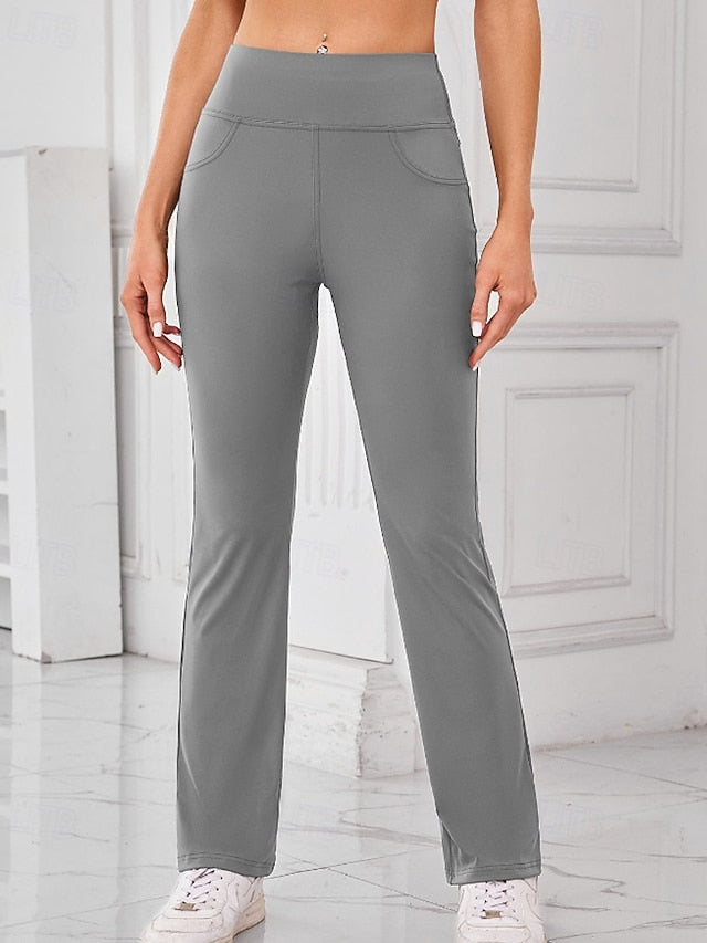 Women's Flare Chinos Streetwear Basic Casual Full Length