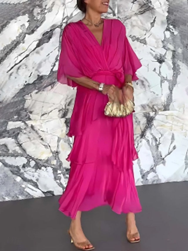 Women's Maxi Dress A Line Dress Solid Color Summer Dress