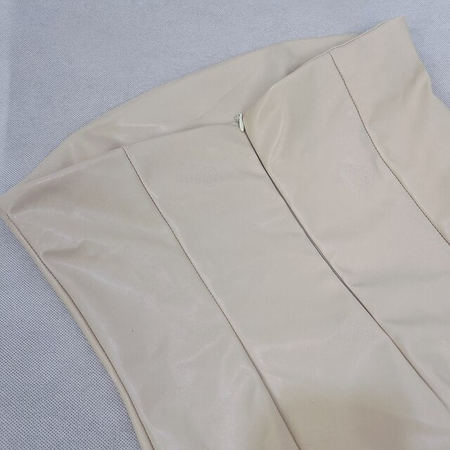 Women's Midi Dress Sheath Dress Leather Dress Fashion