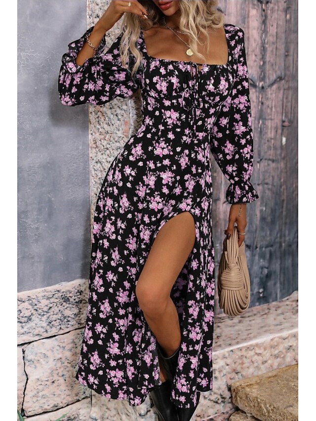 Women's Midi Dress Graduation Dress Floral Dress Fashion